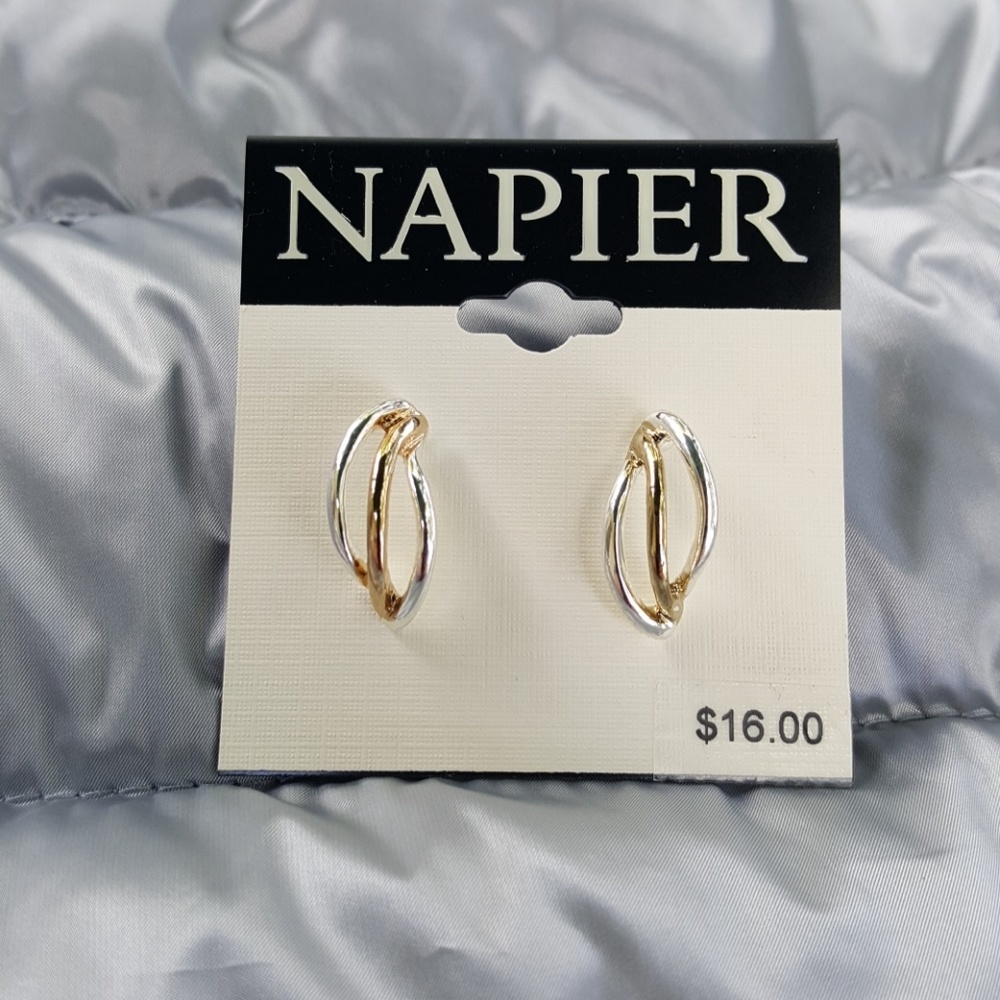 Napier Two Toned Leaf Earrings